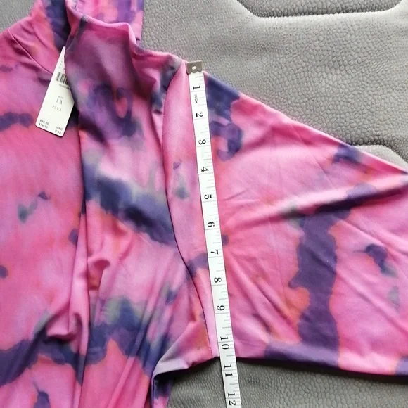 NWT Anthropologie Mesh Turtleneck Mockneck Top Long Sleeve Pink and Purple - Picture 11 of 16